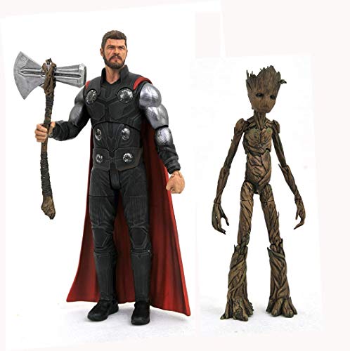 Diamond - Figuras articuladas Thor y Groot, multicolor, talla única (Diamond APR182167)