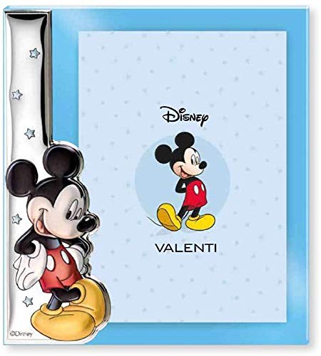 Disney Baby - Mickey Mouse - Marco de fotos decorativo - Ideal para habitaciones infantiles - Plata - Imagen de Mickey en 3D y en color