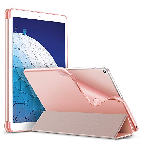 ESR Funda para iPad Air 3ª generación 2019/iPad 2019, Funda Trasera de TPU Flexible con Revestimiento de Goma, Función Automática de Reposo/Actividad, Modo de Visualización/Escritura - Color Oro Rosa