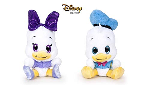 Famosa Softies - Pack de 2 Peluches Donald y Daisy Glitzies 6'29"/16cm Calidad Super Soft 760016319