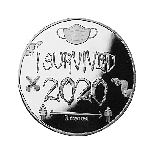 FECHO Moneda Conmemorativa 'I Survived 2020' 2020 Medalla de superviviente de la Suerte Exquisita colección de Monedas para Regalos