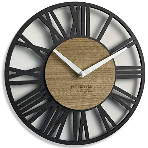 FLEXISTYLE Reloj de Pared, Color Negro (como Antracita), 30 cm