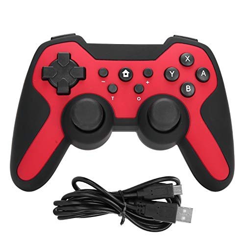 FOLOSAFENAR Admite la función Turbo, Motores de vibración Dual incorporados, Gamepad somatosensorial para Gamepad Bluetooth, Adecuado para Juegos de Arcade y de acción(Red)
