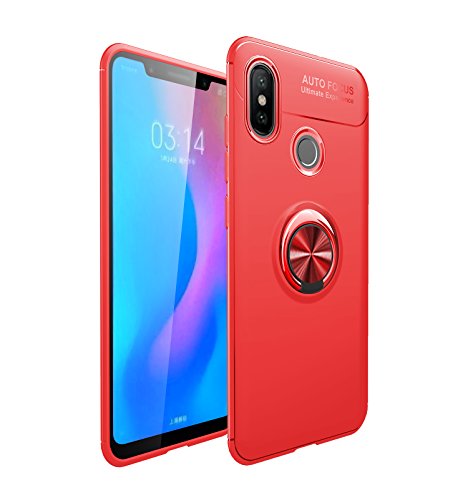 Funda Xiaomi Mi A2 Teléfono Móvil Silicona Bumper Case Funda con Anillo Giratorio de 360 Grados Rotaria Ring Holder Protectora Caso (3, Xiaomi Mi A2)