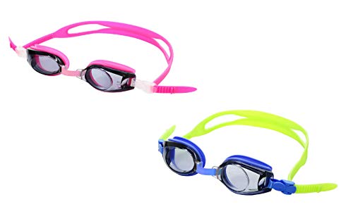 Gafas De Natación Ópticas Correctivas para Niños | Corrección Negativa & Positiva De Miopía Y Presbicia | Disponibles para Niños En Color Azul & Rosa | De Sport World Vision