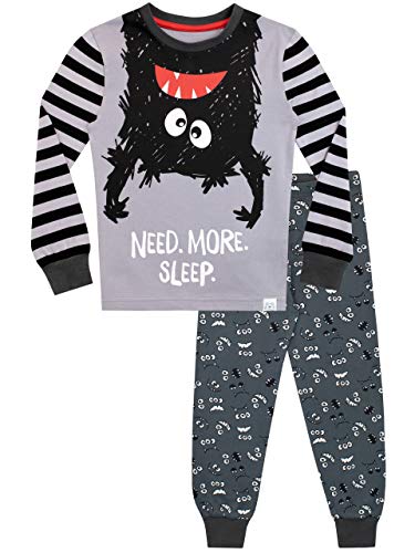 Harry Bear Pijamas de Manga Larga para niños Monstruo Ajuste Ceñido Gris 4-5 Años
