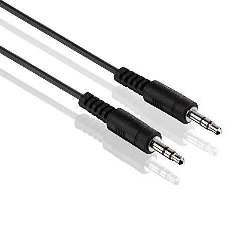 HDSupply AC010-100 Cable de conexión de audio estéreo de 3,5 mm macho a 3,5 mm macho, diseño delgado, 10,0 m, negro