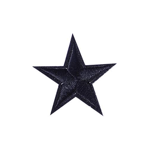 HEALLILY Parche bordado de bricolaje apliques de tela estrella pegatinas de planchado decorativas para accesorios de costura de tela 10 piezas (negro)