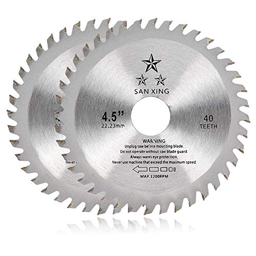 Hoja para sierra circular para madera, disco amoladora de corte de madera, profesional, 115 x 22,2 mm x 40 dientes TCT para amoladora angular (2 unidades)