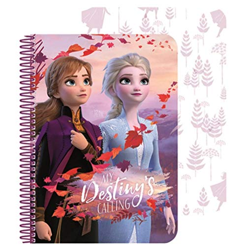 Javoli Diario 3D compatible con Disney Frozen 2 La Reina de Hielo | Regalo para niñas | Anna y Elsa | My Destinys Calling | Bloc de notas | Cuaderno escolar