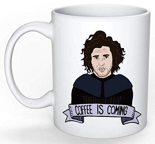 Jon Snow Mug (Game of Thrones, Funny Coffee Mug, George R. R. Martin, Essos, A Song of Ice and Fire, Sansa, Arya Stark, Khaleesi), 11oz Ceramic Coffee Novelty Mug/Cup