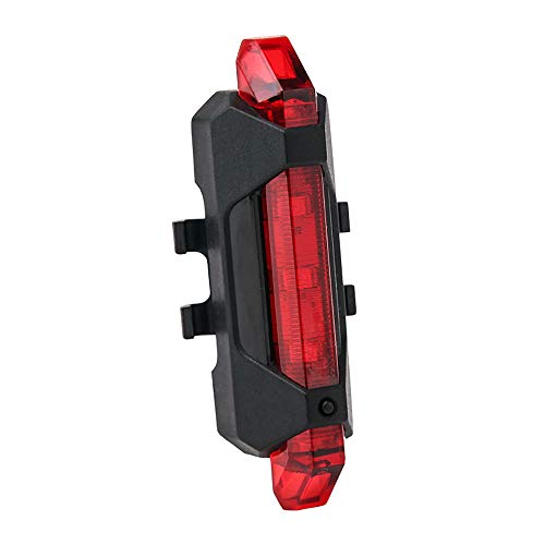 Jorzer Luz Trasera de la Cola de la Bicicleta Led 7.5 * 2.3cm USB Recargable Impermeable luz Trasera lámpara de Advertencia roja