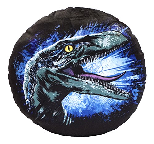 Jurassic World 75457 - Cojín Redondo de Peluche (32 cm de diámetro), Color Azul
