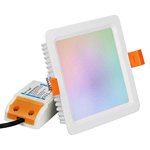 KingLed – Mi-Light Plafón Cuadrado empotrable Wi-Fi RGB+CCT 9W impermeable. RGB + CCT FUT064 cod. 3378