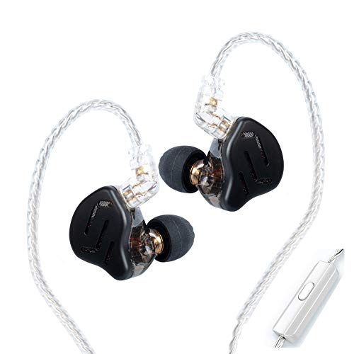 KZ Zax 1DD 7BA - Auriculares de diadema para músico con monitor de alta fidelidad (con micrófono, color negro)