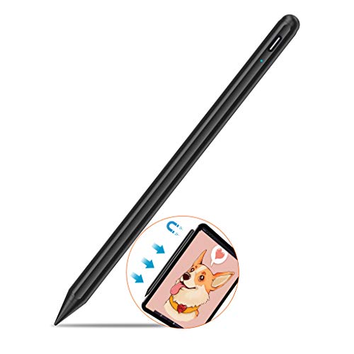 Lápiz Táctil 2.ª Generación para iPad - Stylus Activo con Puntas de Fibra de 1.0mm & Rechazo de Palma, Lápiz Recargable Compatible con Apple iPad 6.ª/7.ª / Air 3.ª / Mini 5.ª /Pro 11/ Pro 12.9(3.ª)