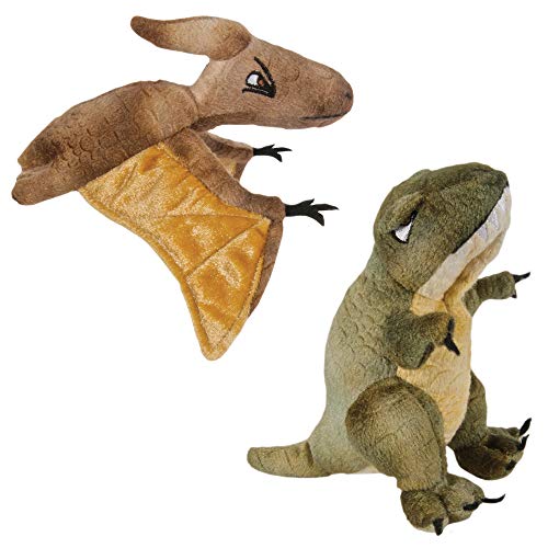 Lashuma 2 marionetas de dedo de peluche, diseño de dinosaurio T - Rex y aeronáutico, 20 cm