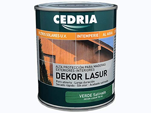 Lasur protector madera exterior al agua Cedria Dekor Lasur 750 ml (Verde)