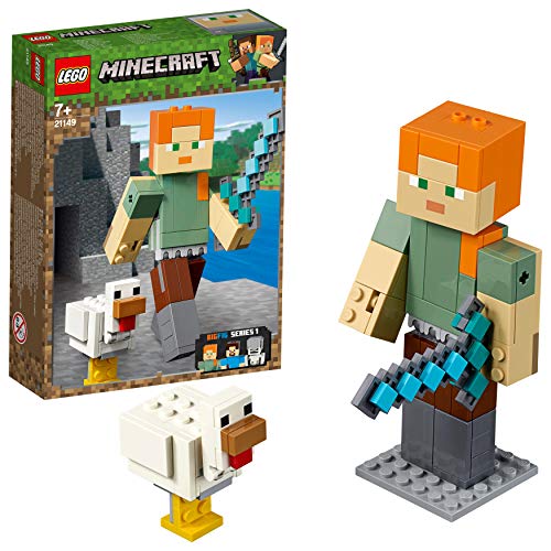 LEGO Minecraft - BigFig Minecraft: Alex con Gallina, juguete creativo y de construcción basado en personajes del videojuego (21149)