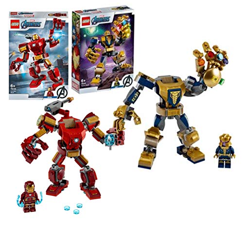 Legoo Lego Marvel Avengers Set Thanos Mech (76141) + 76140 Iron Man Mech, a partir de 6 años