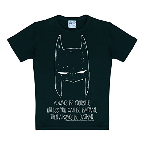 Logoshirt DC Comics - Batman - Always Be Yourself Camiseta para niño - Negro - Diseño Original con Licencia, Talla 104/116, 4-6 años