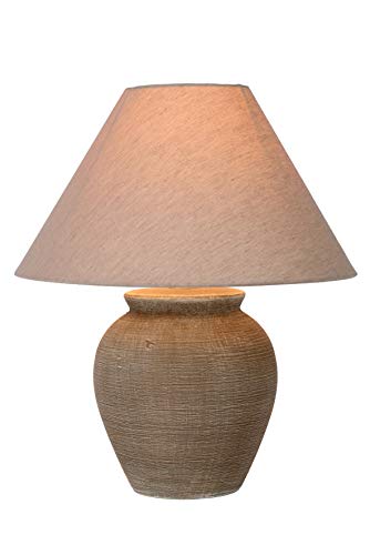 Lucide Ramzi de mesa lámpara de color marrón, cerámica, E27, 60 W, Brown, 34 x 34 x 42 cm