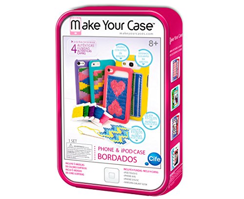 Make Your Case - Kit decoración, Actividad Creativa, Color Verde /Azul / Rosa / Negro (Cife 86425)