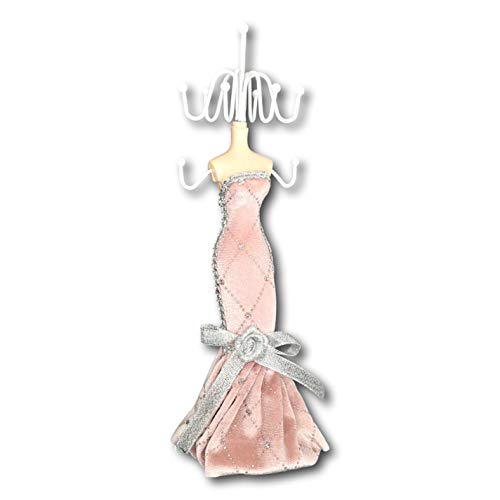 Marissa's Gifts Organizador de collar y pulsera rosa y brillante (también disponible en gris)