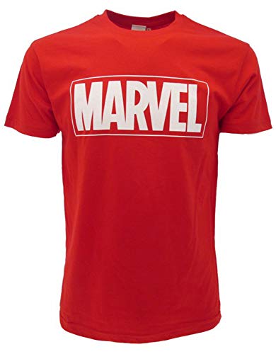 Marvel Original camiseta roja producto oficial logotipo camiseta camiseta cómics (XL)