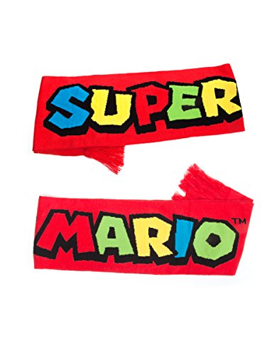 Meroncourt NINTENDO Super Mario Bros. Knitted Scarf Bufanda, rosso, Talla única Unisex Adulto