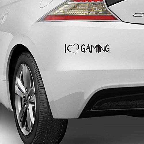myrockshirt Pegatina para coche, diseño de corazón con texto en inglés "I Love Gaming 20 cm, calidad profesional, sin fondo