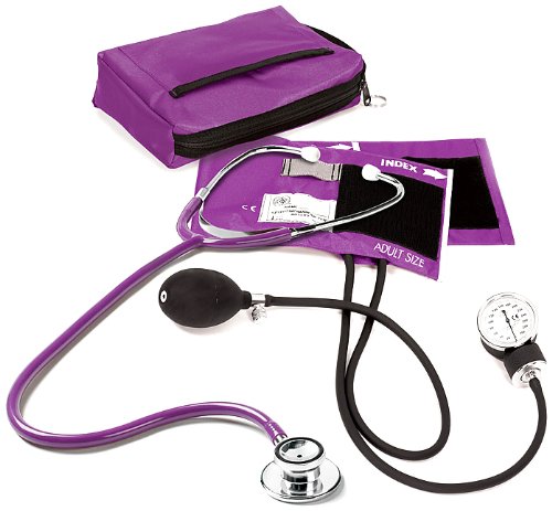 NCD Medical/Prestige Medical - Juego de instrumentos médicos (tensiómetro de brazo y estetoscopio de doble cabezal), color lila