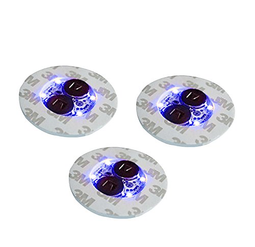 Posavasos con 4 luces LED azules para botellas – Pack de 3