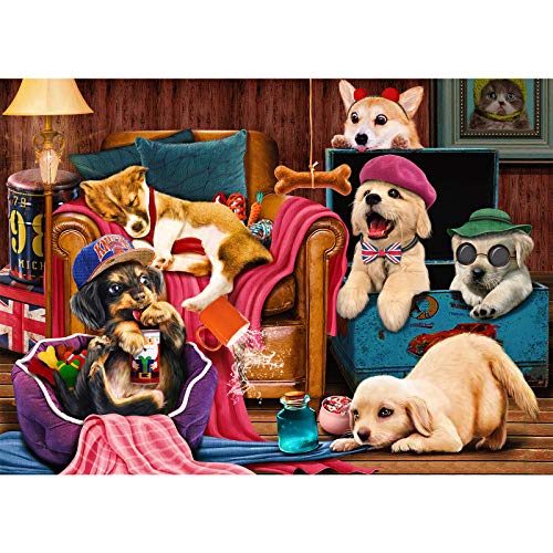 Puzzle de 1000 piezas, puzzle para adultos, 1000 piezas, puzzle de adultos, colorido, juego de habilidad para toda la familia – mascota perro