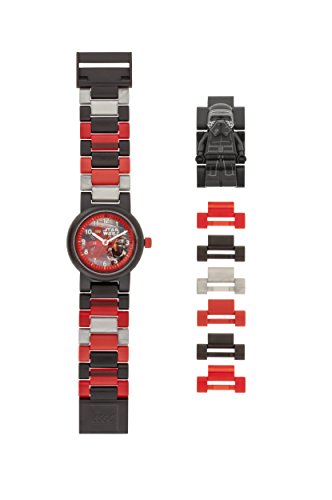 Reloj infantil modificable de LEGO Star Wars. Emblemática figurita de LEGO Kylo Ren en la pulsera.