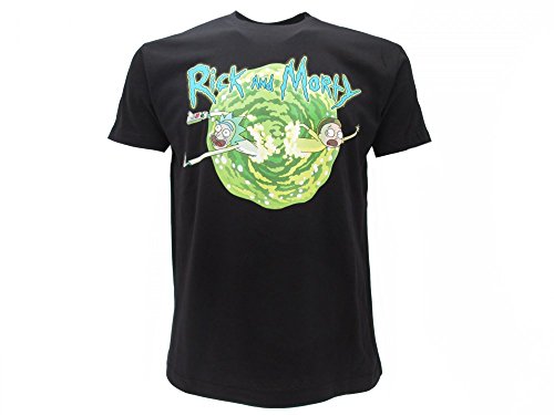 Rick and Morty - Camiseta original con etiqueta y etiqueta de originalidad Negro S