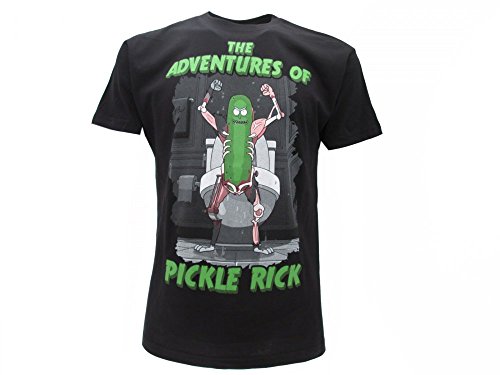 Rick and Morty - Camiseta original de Pickle Rick con etiqueta y etiqueta de originalidad Negro S