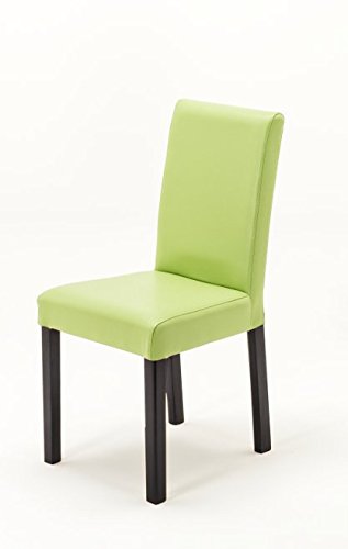 Robas Lund Silla de Comedor Verde, Juego de 2 sillas de Cocina, Patas coloniales, Piel sintética Fix