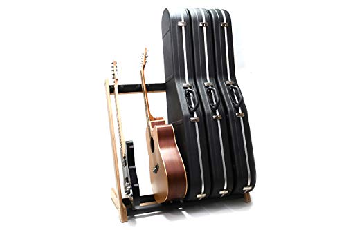 Ruach GR-2 - Soporte para guitarras y estuches (5 vías, personalizable), color abedul