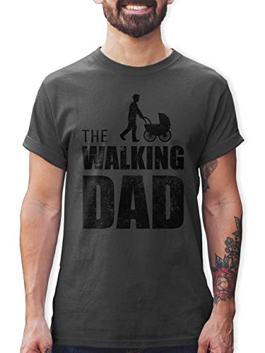 Shirtracer Camisetas Hombre The Walking Dad Regalo de cumpleaños para el Padre (Gris Oscuro, L)