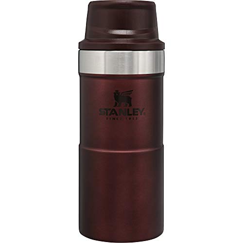 Stanley The Legendary Classic Vacuum Trigger-Action Travel Mug .35L Wine 18/8 Stainless Steel Double-Wall Vacuum Insulation Water Bottle Leakproof Push Button Lid Dishwasher Safe Naturally Bpa-Free