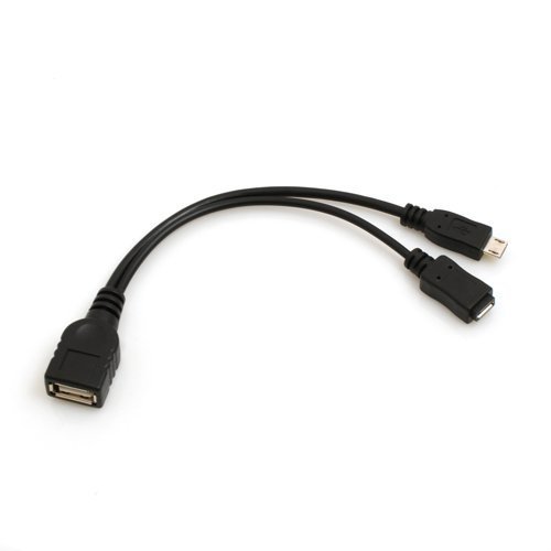SYSTEM-S Sistema de S 3 en 1 OTG on The go Host USB a (Female) a Micro USB (Male/Female) Cable de Datos Cable 20 cm