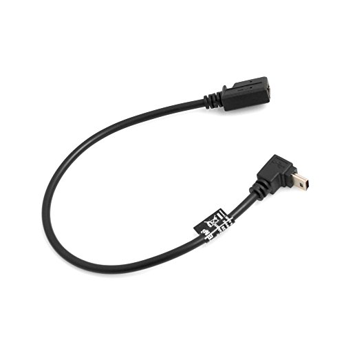 SYSTEM-S Sistema de S Mini Cable USB 90 ° Grados de ángulo de Velocidad acodado a Mini USB Hembra Adaptador Cable de Datos Cable de Carga 27 cm