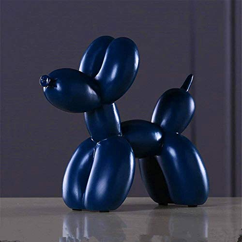 TYGJB Resina Globo Perro Escultura figurita Linda artesanía en el hogar Familia decoración de la Mesa Fauna del Perro figurita (Azul)