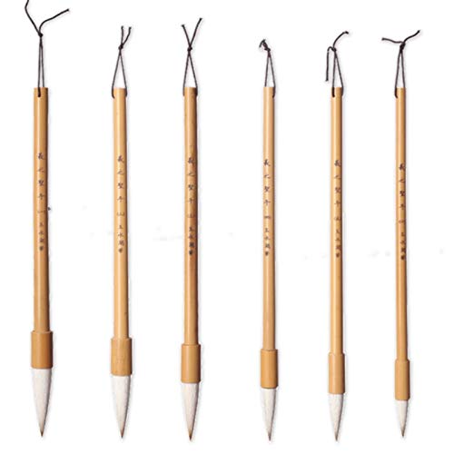 YXCUIDP 6 unids/set Tradicional Chino CalliGraphy Brushes Pen Set Multiple Hair Writing Brush Artist Pintura Pincel Craft Supply