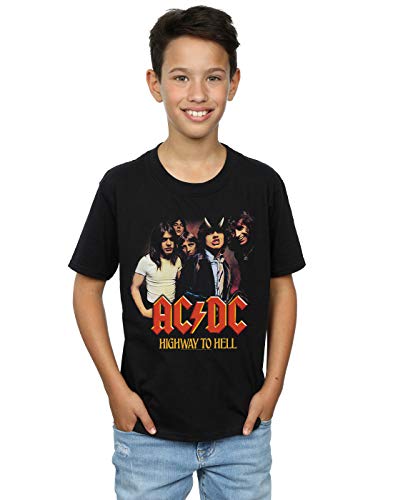 Absolute Cult ACDC Niños Highway To Hell Group Camiseta Negro 12-13 Years