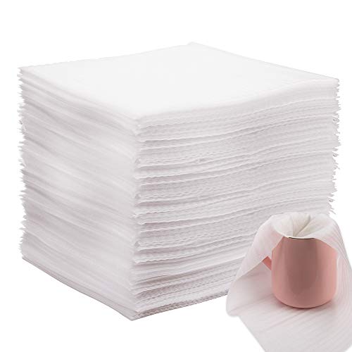 AIEX 100 Piezas Espuma de Embalaje Espuma Hojas Foam Sheet Envoltura de Espuma para Platos, platos, vasos, tazas(12X12X0.02 Pulgada)