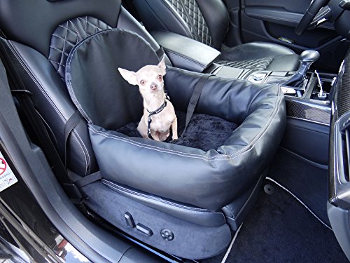 Asiento de coche de aspecto de piel para perro, gato o mascota, incluye correa flexible recomendada para Renault Clio Grandtour