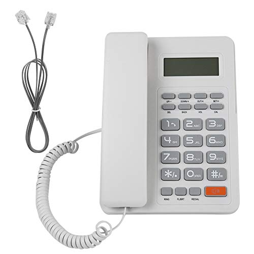 Bewinner Teléfonos Fijo con Cable Alimentados por Línea Telefónica - Sistema DTMF/FSK Dual, Función de Flash Conveniente y Fácil de Usar-Teléfono Fijo con Automática Identificación de Llamada