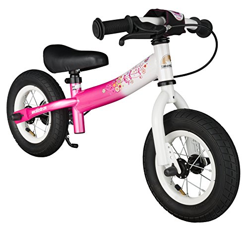 BIKESTAR Bicicleta sin Pedales para niños y niñas | Bici 10 Pulgadas a Partir de 2-3 años con Freno | 10" Edición Sport Rosa y Blanco